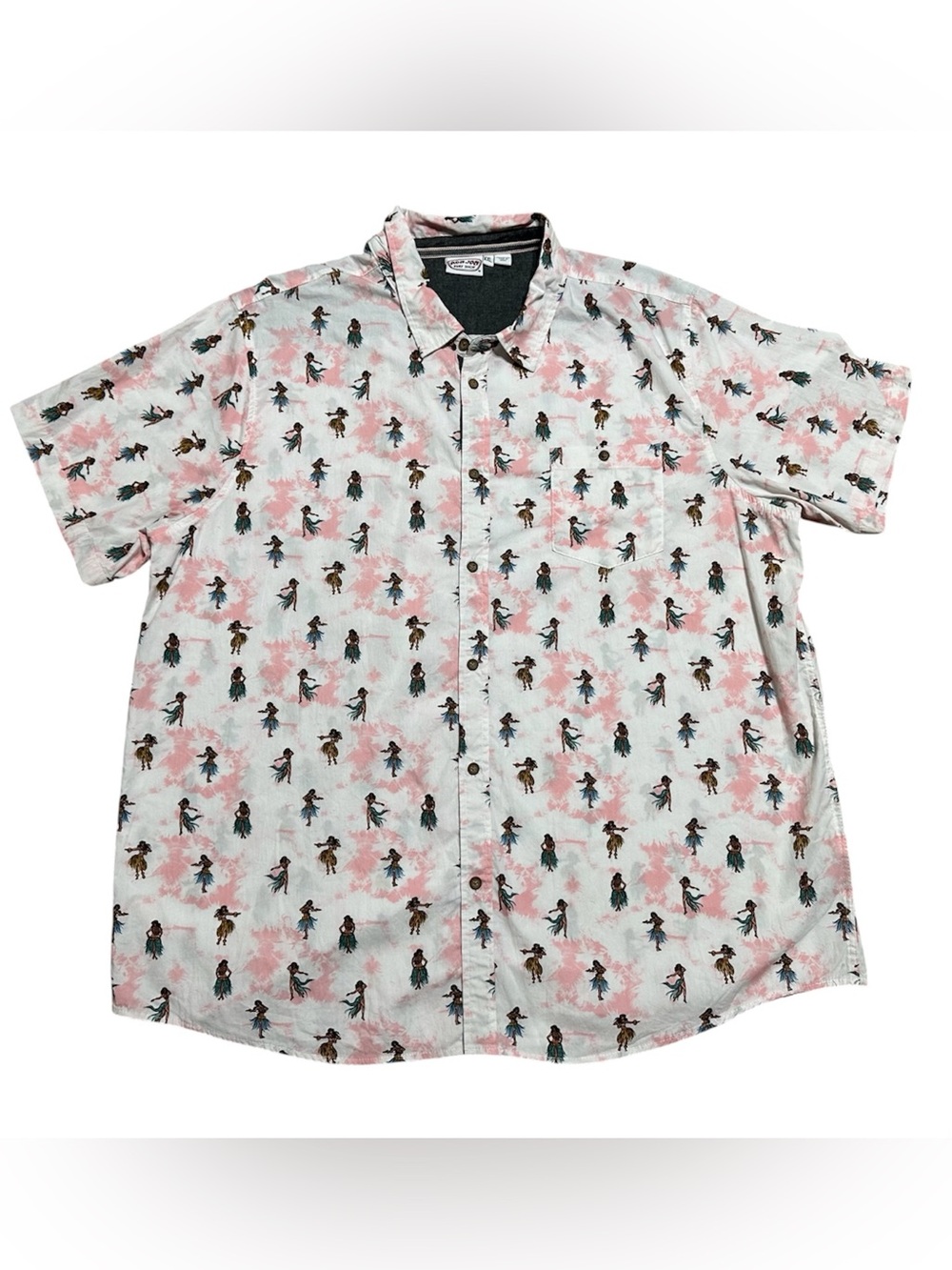 Ron Jon Surf Shop Hawaiian Hula Girl button-down shirt XXL